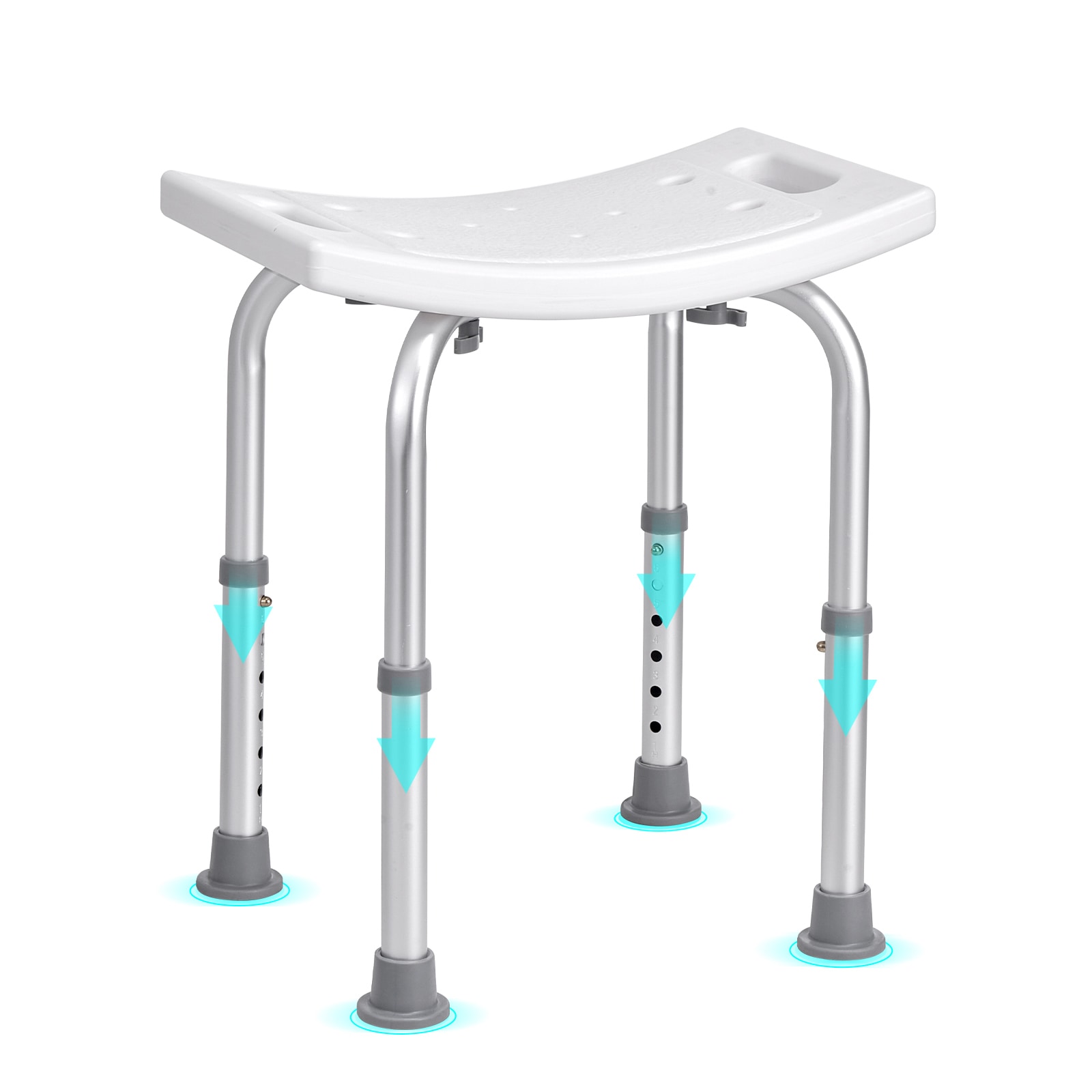 Adjustable Shower Chair With Handles And Non-slip Seat For Elderly_voghion.com